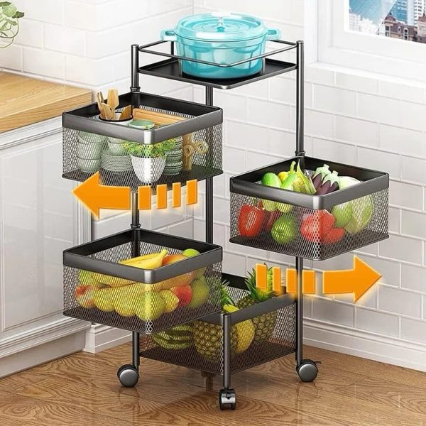 4 Layer Square Shape Kitchen Rack - Image 5